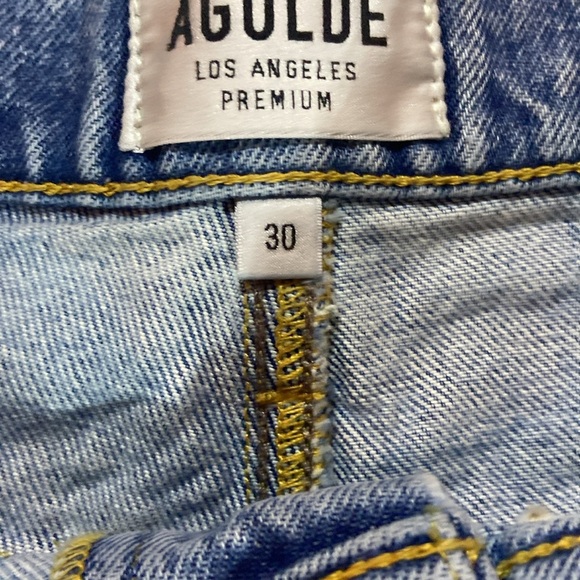 AGOLDE Parker Denim Jean Shorts 100% Cotton Sz 30 Medium Rinse - Picture 3 of 6